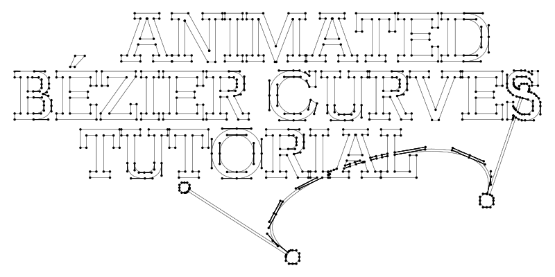 typography build with bezier curves