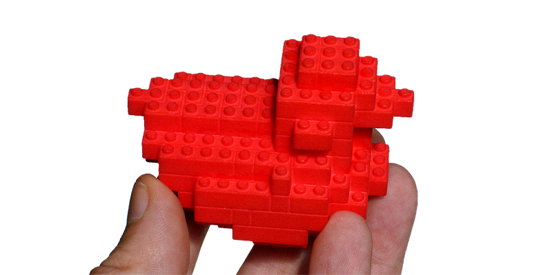 3D printed minified lego object