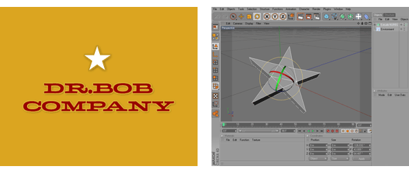 logo dr. bob Company and screenshot cinema4D