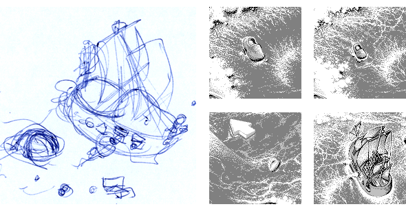 sketch and final pixel art illustration eighteenth century man-of-war ship