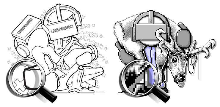 image types, on the left a vector graphics, on the right a bitmap graphic