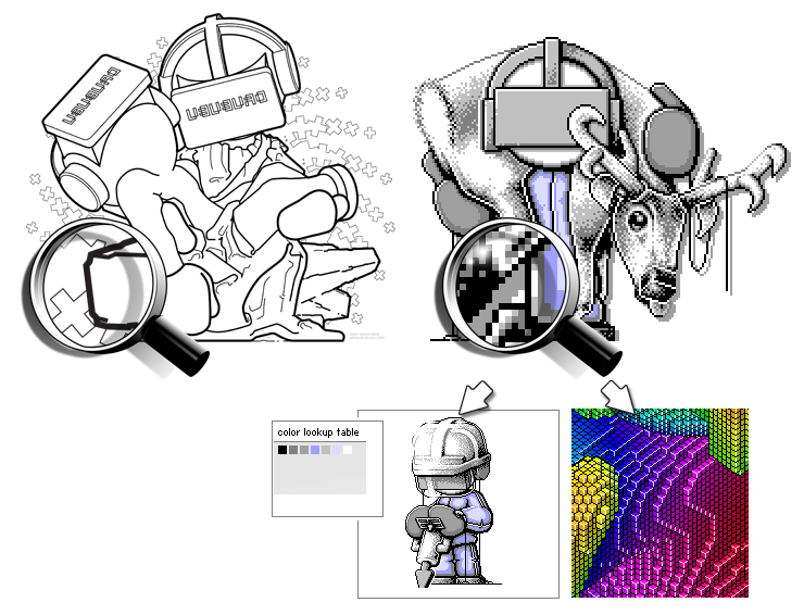 indexed color image with color table and true color image