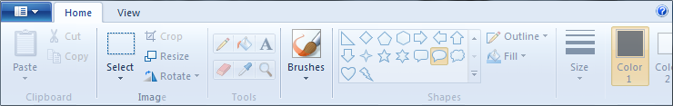 ms paint menu option brushed