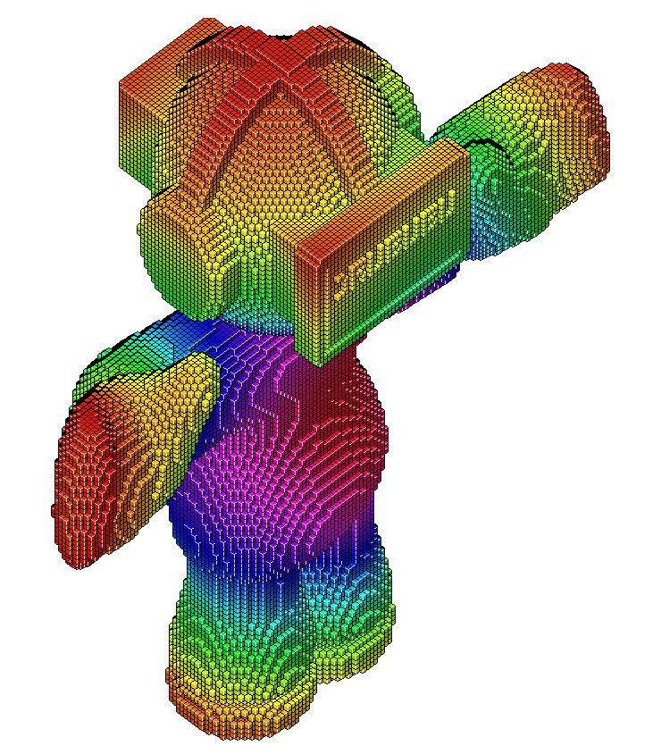 pixel art voxel object made with use of procedural voxel technology